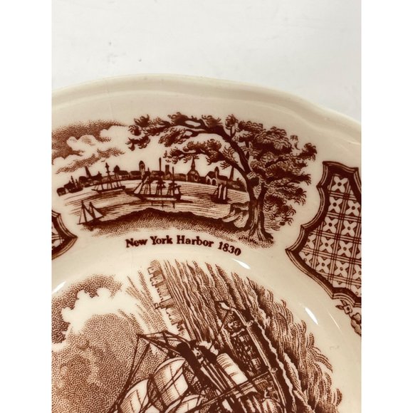 Set of 5 Vintage Bowls Fair Winds USS Portsmouth Off The Barrier Forts Canton - Picture 7 of 15